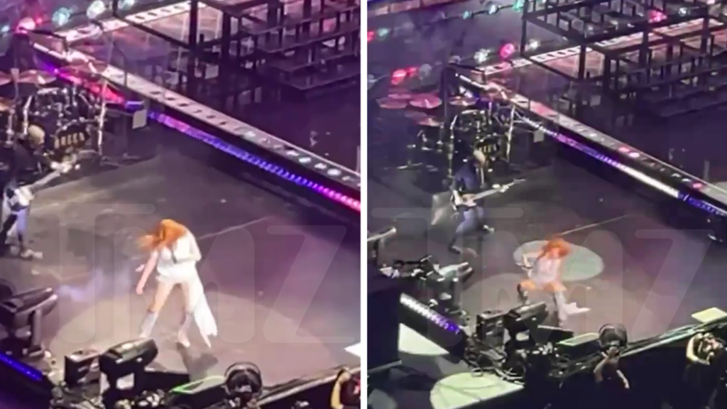 shania-twain-falls-onstage-during-performance-in-chicago