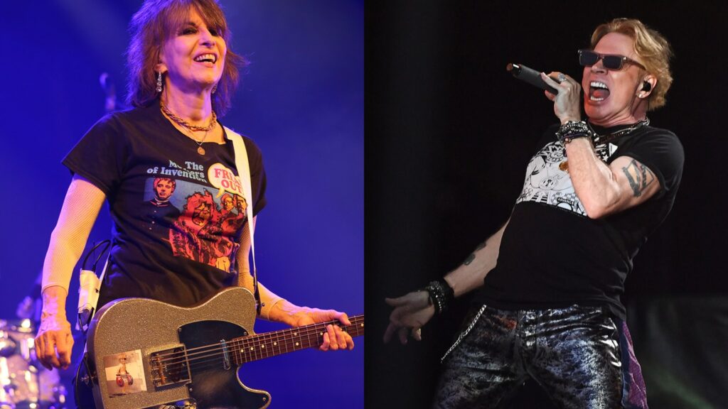 watch-guns-n’-roses-play-a-mean-‘bad-obsession’-with-chrissie-hynde-on-harmonica