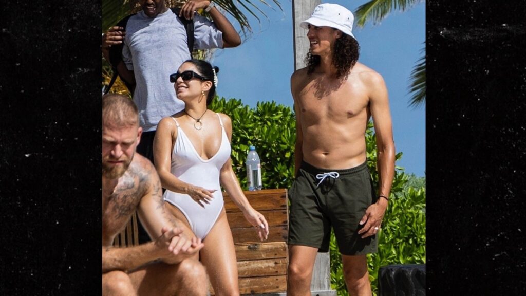 vanessa-hudgens,-mlb’s-cole-tucker-hit-beach-after-tying-knot-in-mexico
