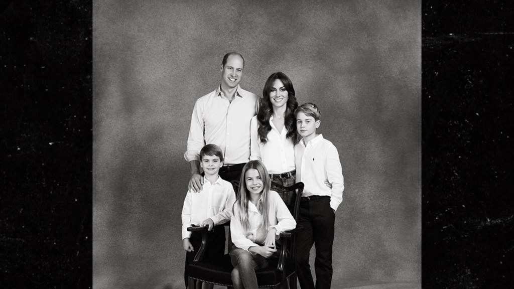 prince-william,-kate-middleton-family-christmas-card,-casual-and-serene
