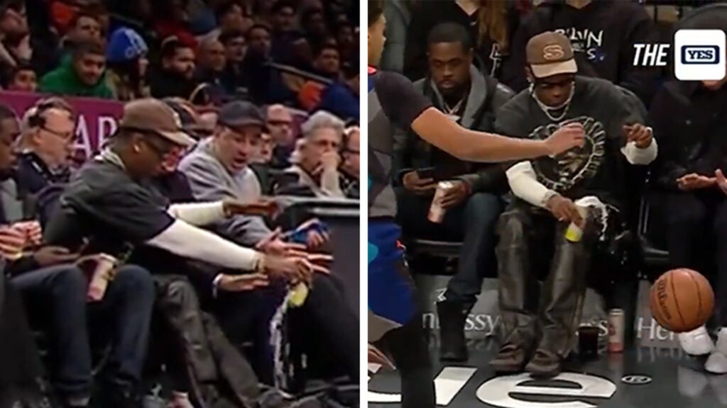 travis-scott’s-drink-explodes-after-he’s-hit-by-loose-ball-during-nets-game